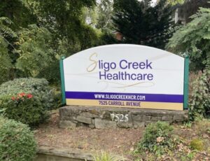This is photograph of Sligo Creek Healthcare, a Montgomery County nursing home located in Takoma Park, Maryland. 